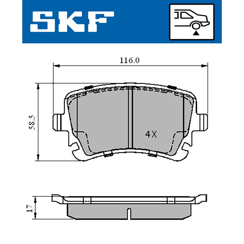Set placute frana SKF VKBP 90221