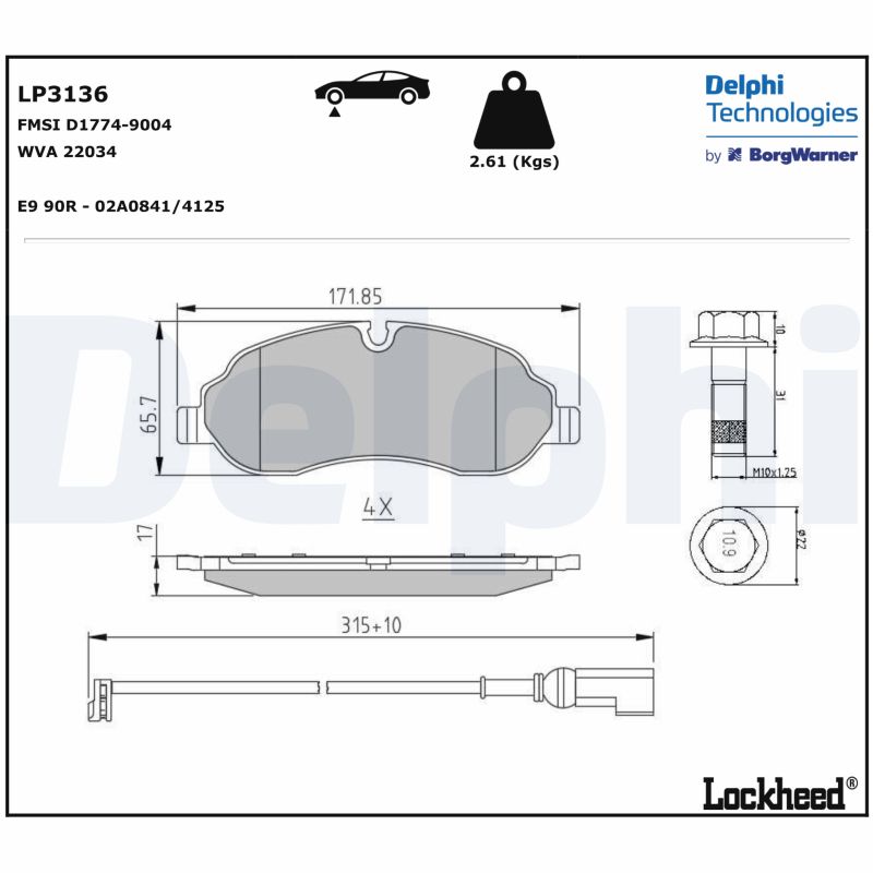 Set placute frana DELPHI LP3136