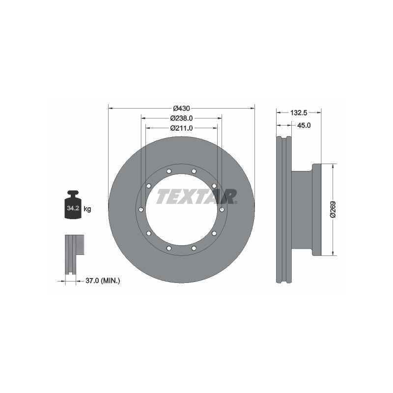 Disc frana TEXTAR 93087900