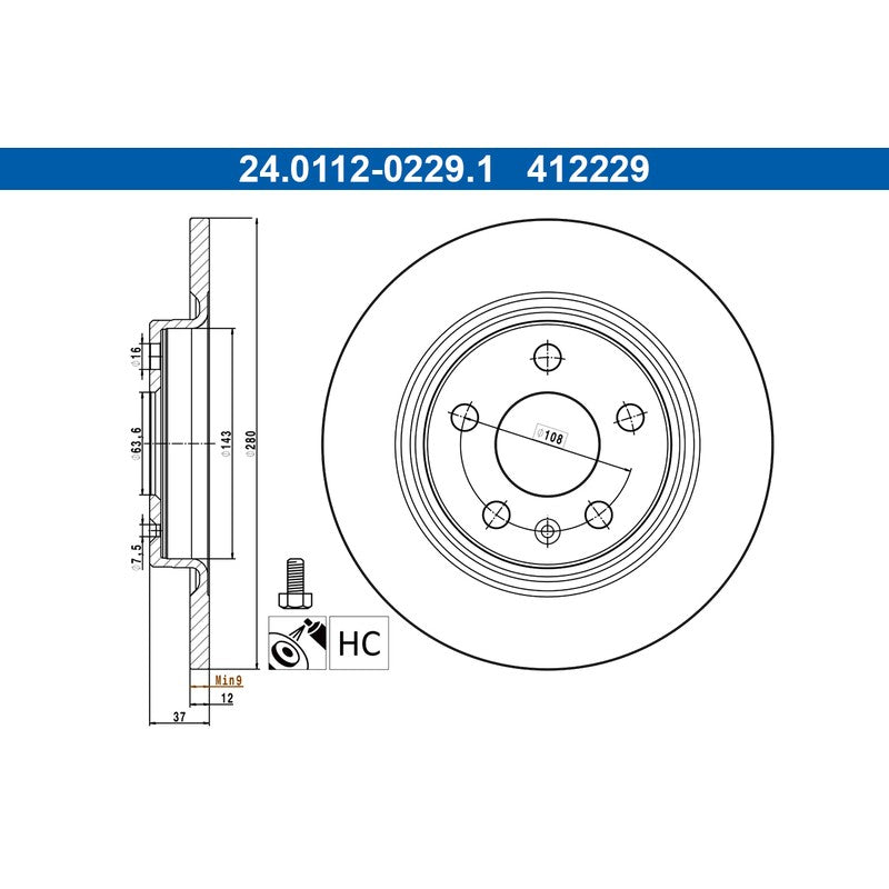 Disc frana ATE 24.0112-0229.1