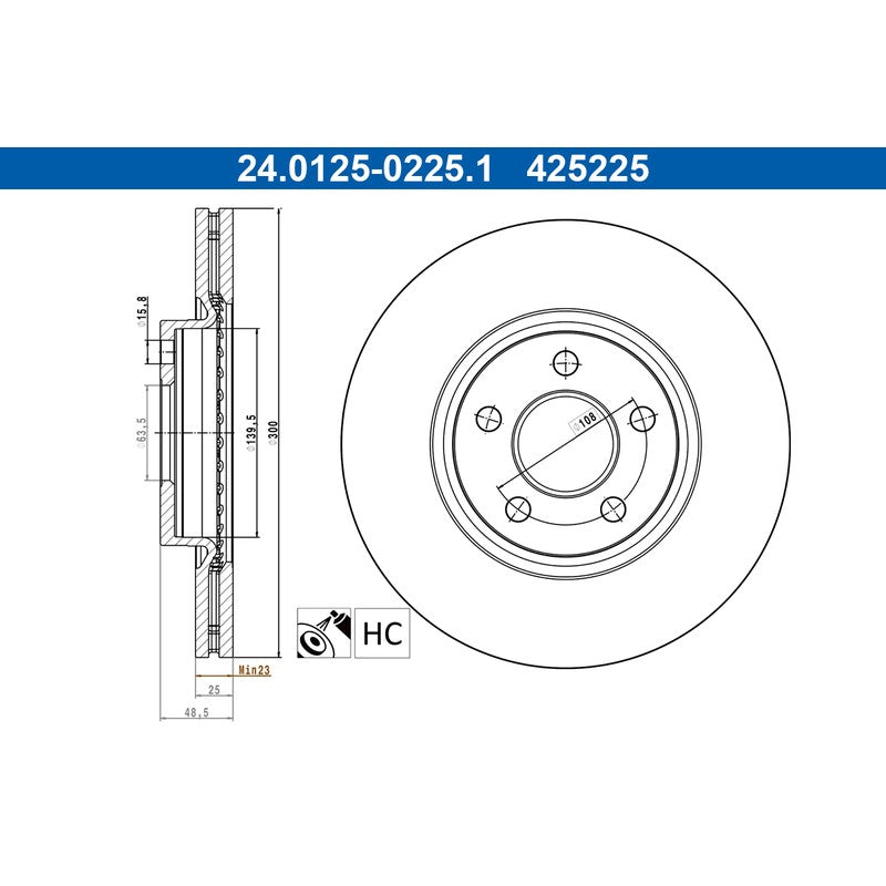 Disc frana ATE 24.0125-0225.1