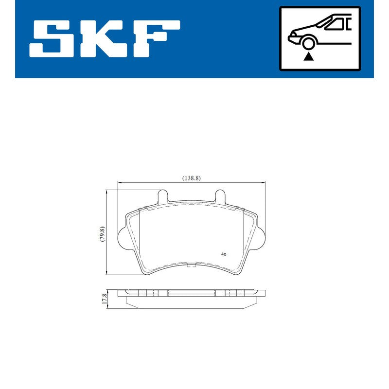 Set placute frana SKF VKBP 80084