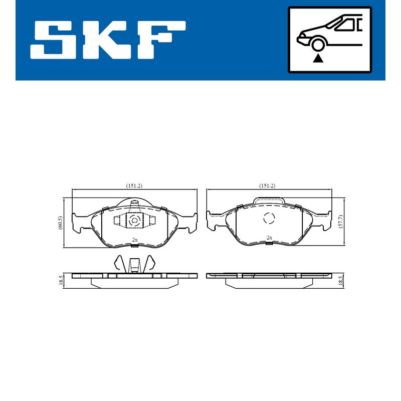 Set placute frana SKF VKBP 80125