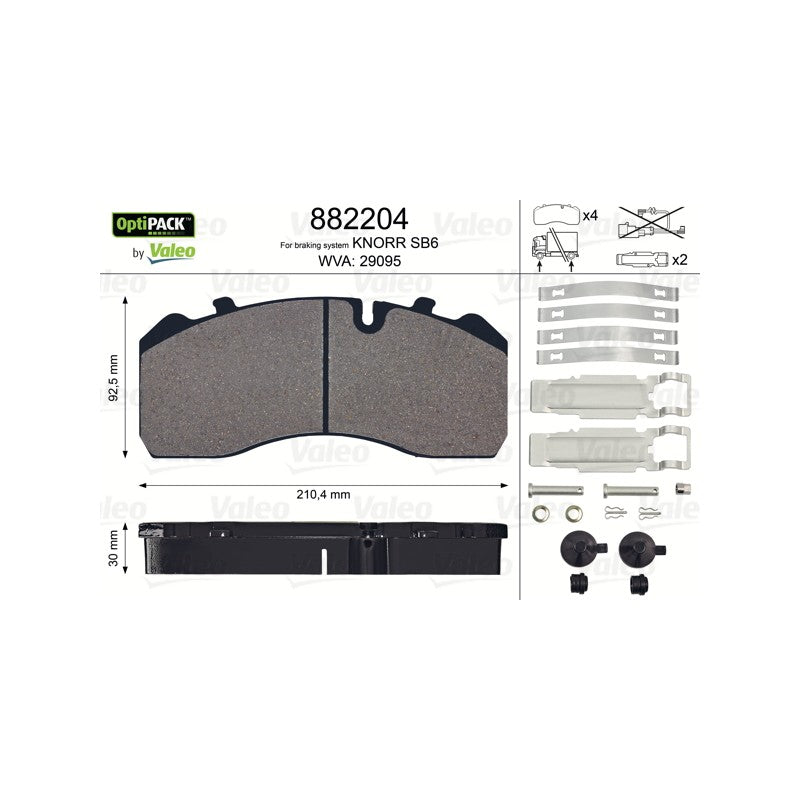 Set placute frana VALEO 882204
