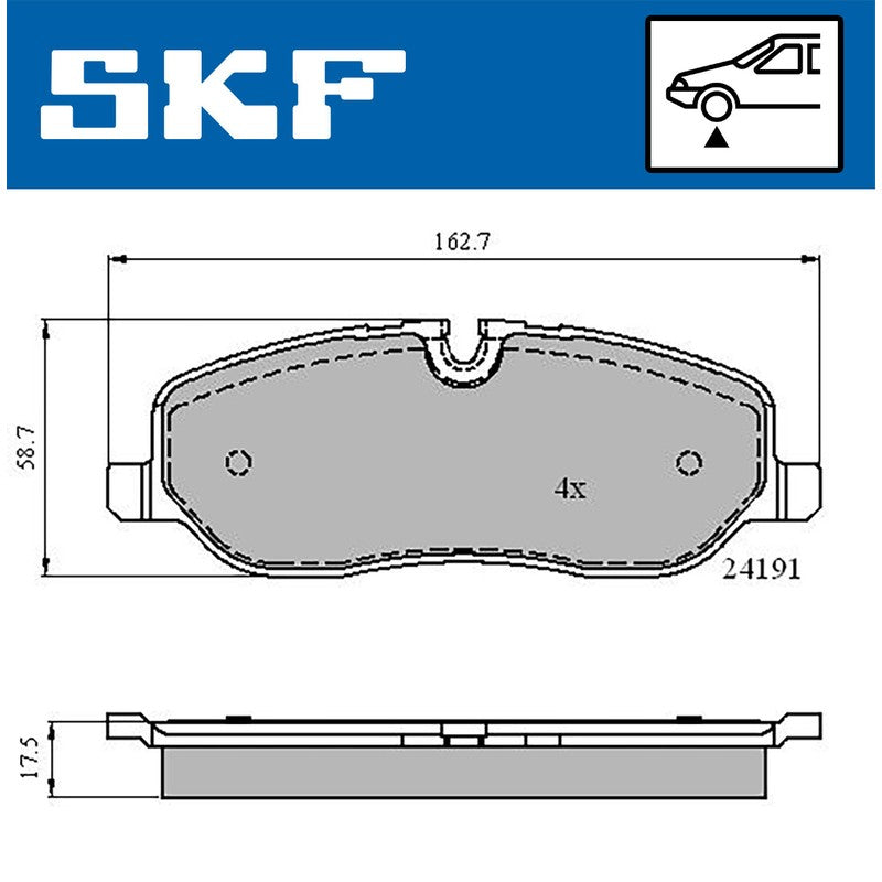 Set placute frana SKF VKBP 80306