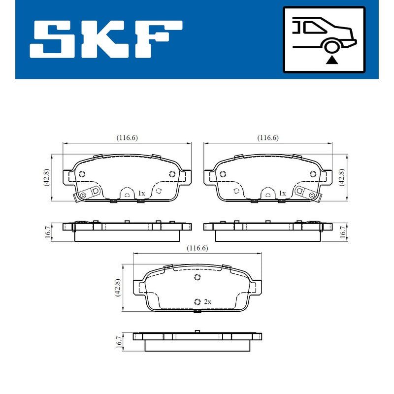 Set placute frana SKF VKBP 90033 A