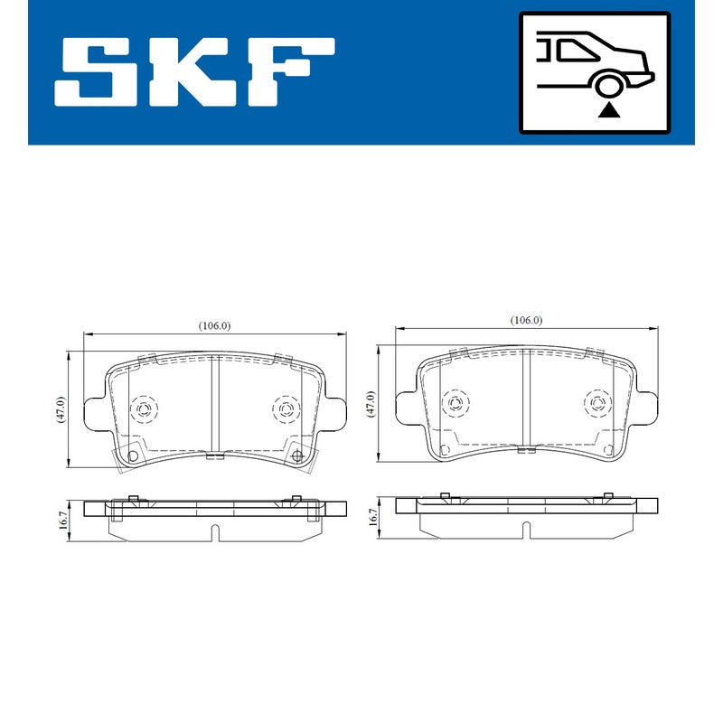 Set placute frana SKF VKBP 90214 A