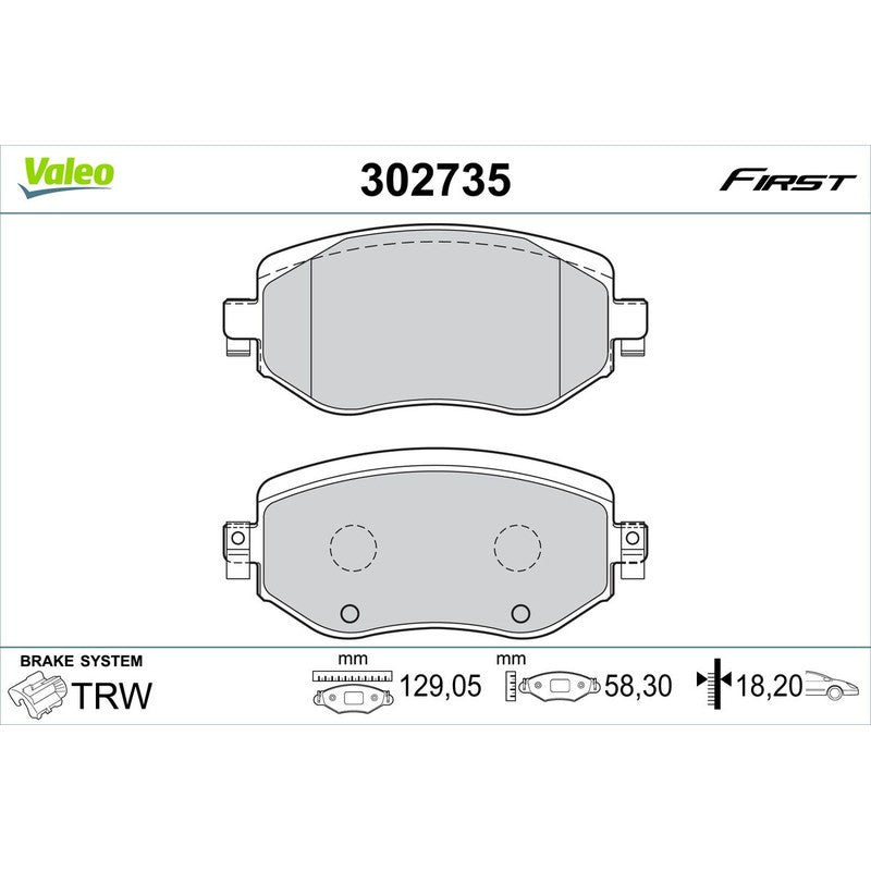 Set placute frana VALEO 302735