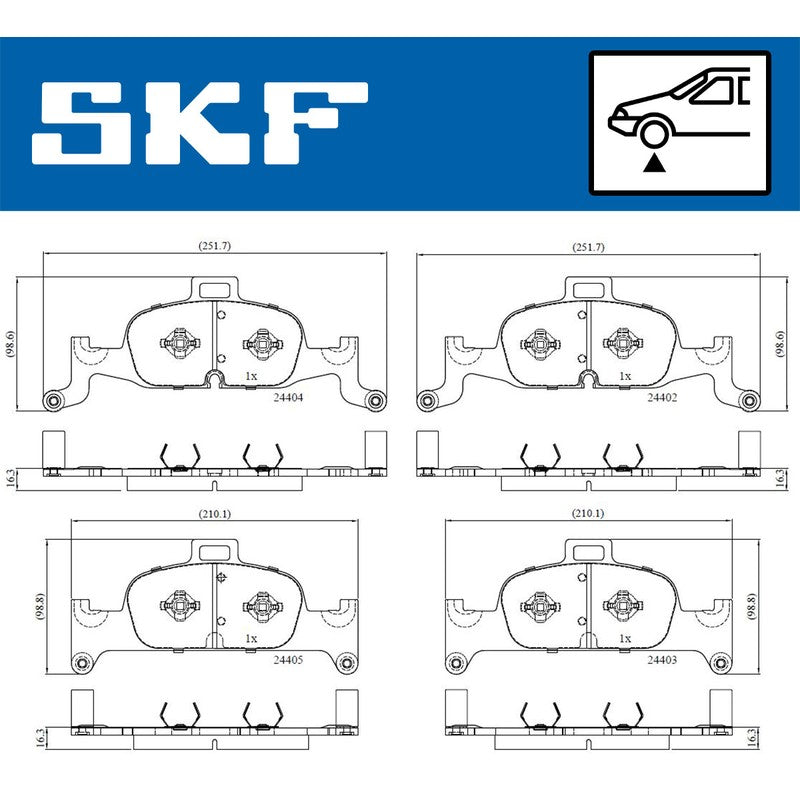 Set placute frana SKF VKBP 80277