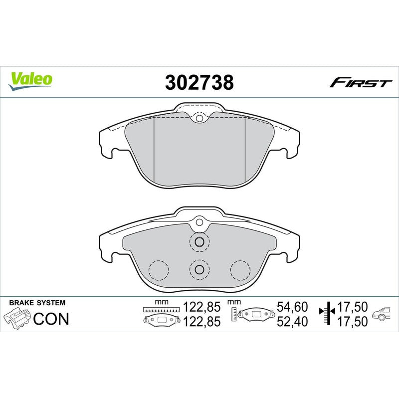 Set placute frana VALEO 302738