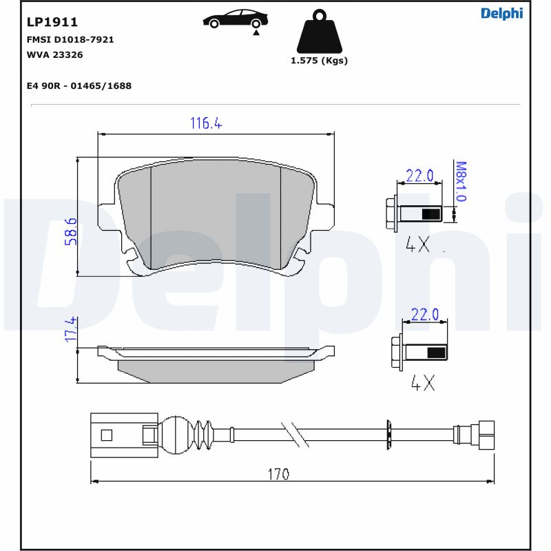 Set placute frana DELPHI LP1911