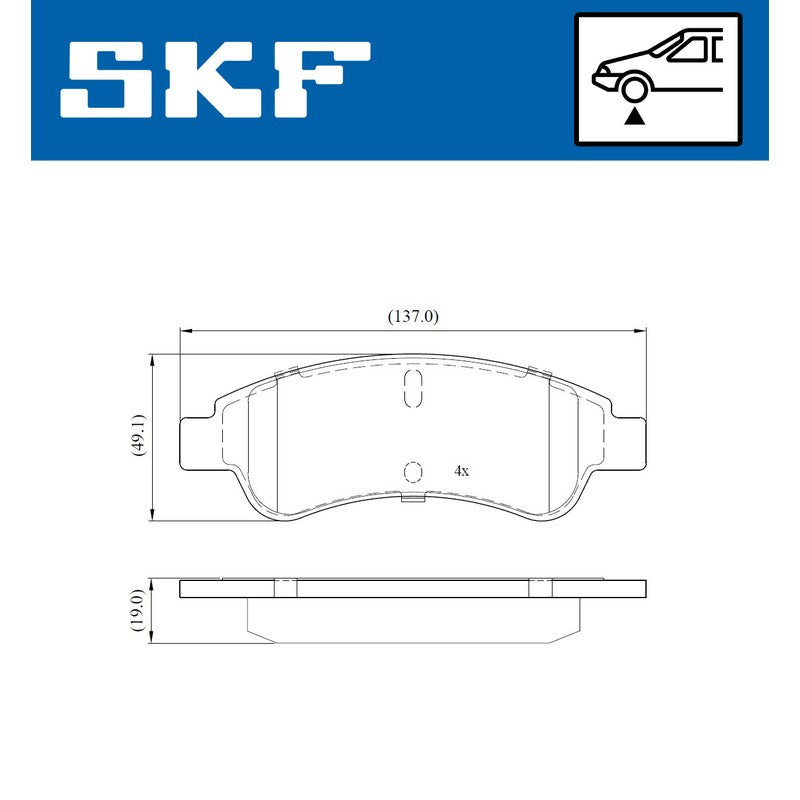Set placute frana SKF VKBP 80002