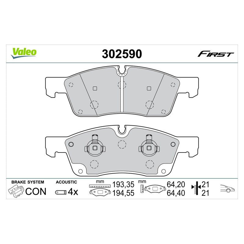 Set placute frana VALEO 302590