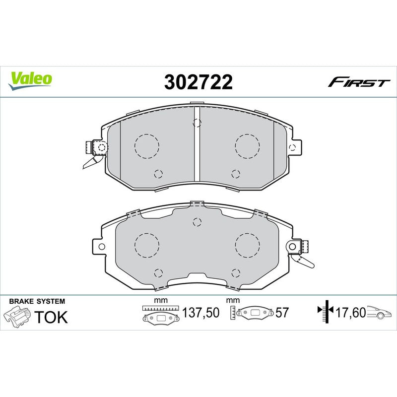 Set placute frana VALEO 302722