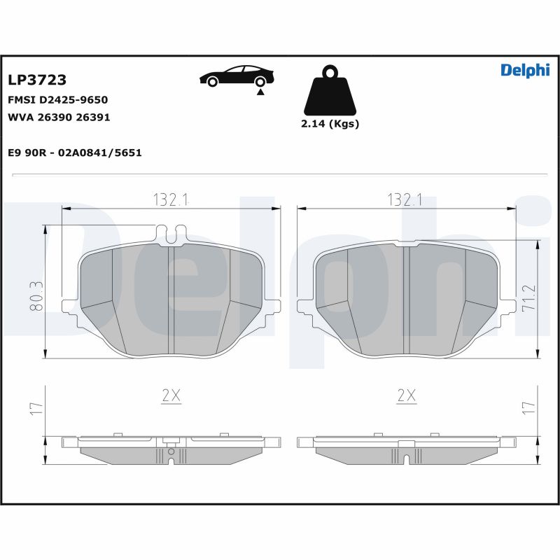 Set placute frana DELPHI LP3723