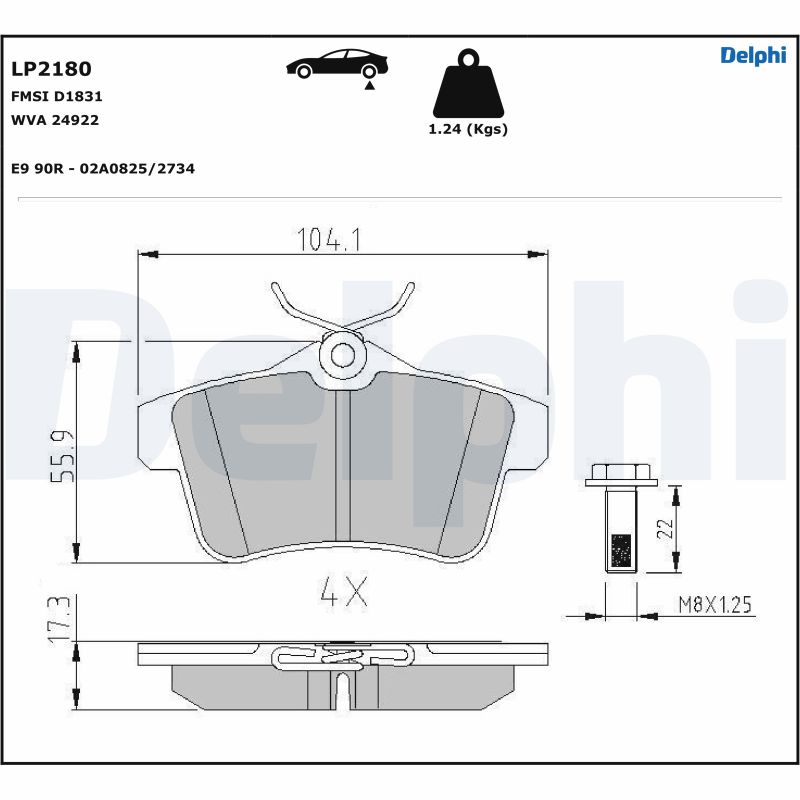 Set placute frana DELPHI LP2180