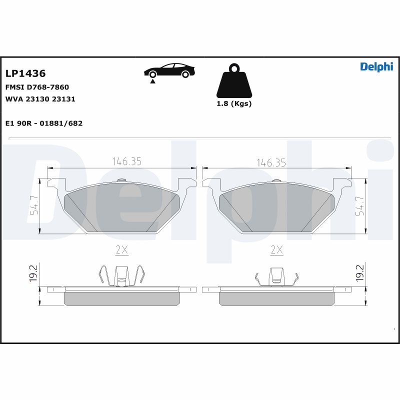 Set placute frana DELPHI LP1436