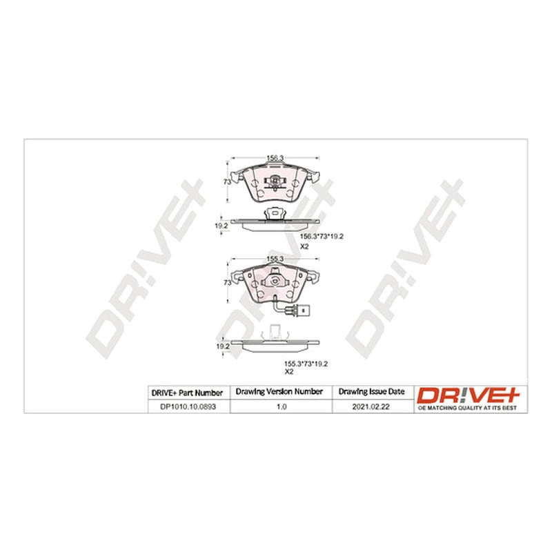 Set placute frana Dr!ve+ DP1010.10.0893