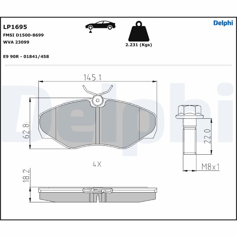 Set placute frana DELPHI LP1695