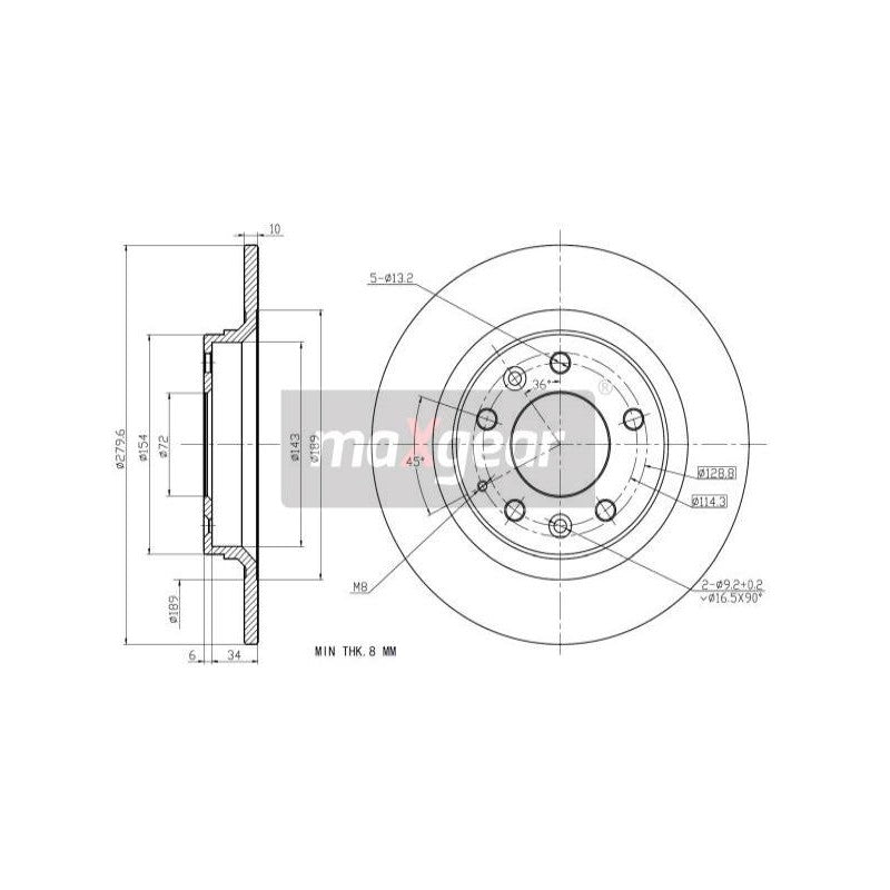 Disc frana MAXGEAR 19-0943