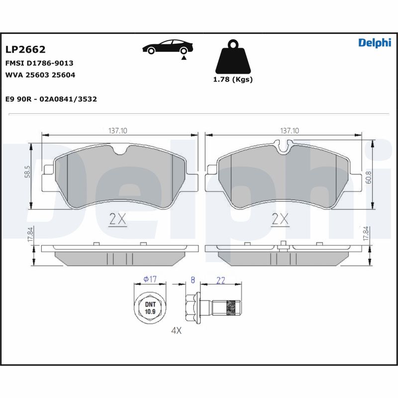 Set placute frana DELPHI LP2662