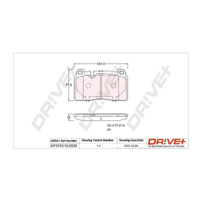 Set placute frana Dr!ve+ DP1010.10.0930