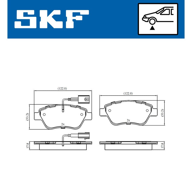 Set placute frana SKF VKBP 80173 E