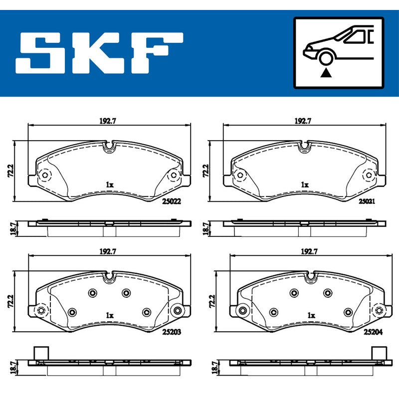 Set placute frana SKF VKBP 80324