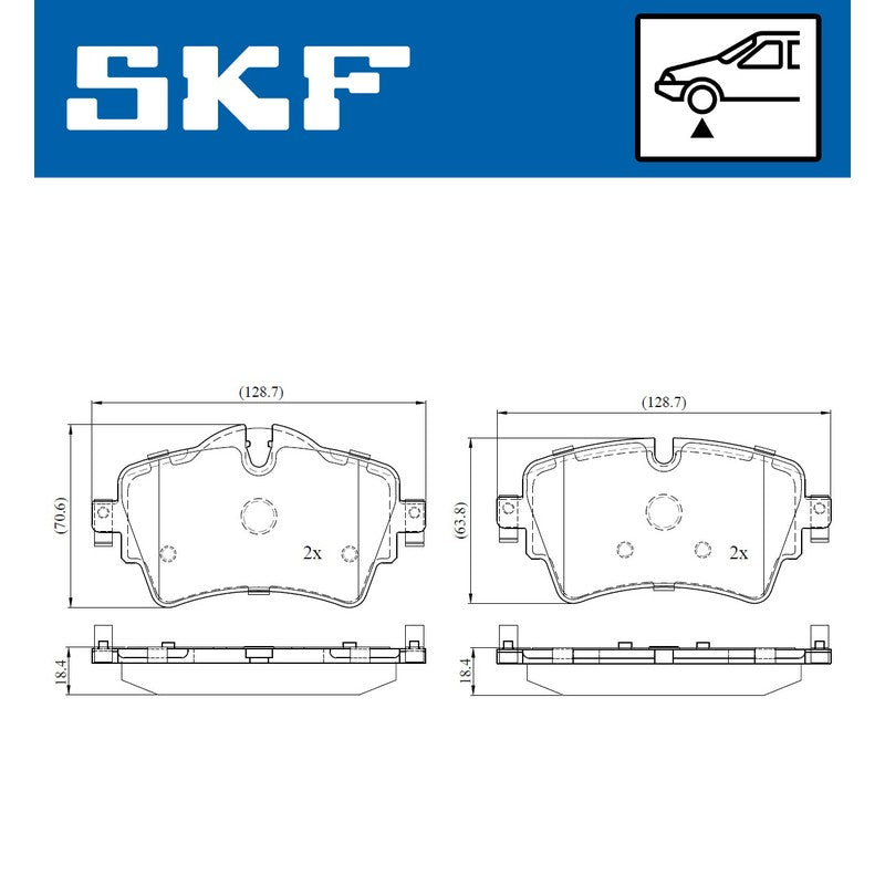 Set placute frana SKF VKBP 80153