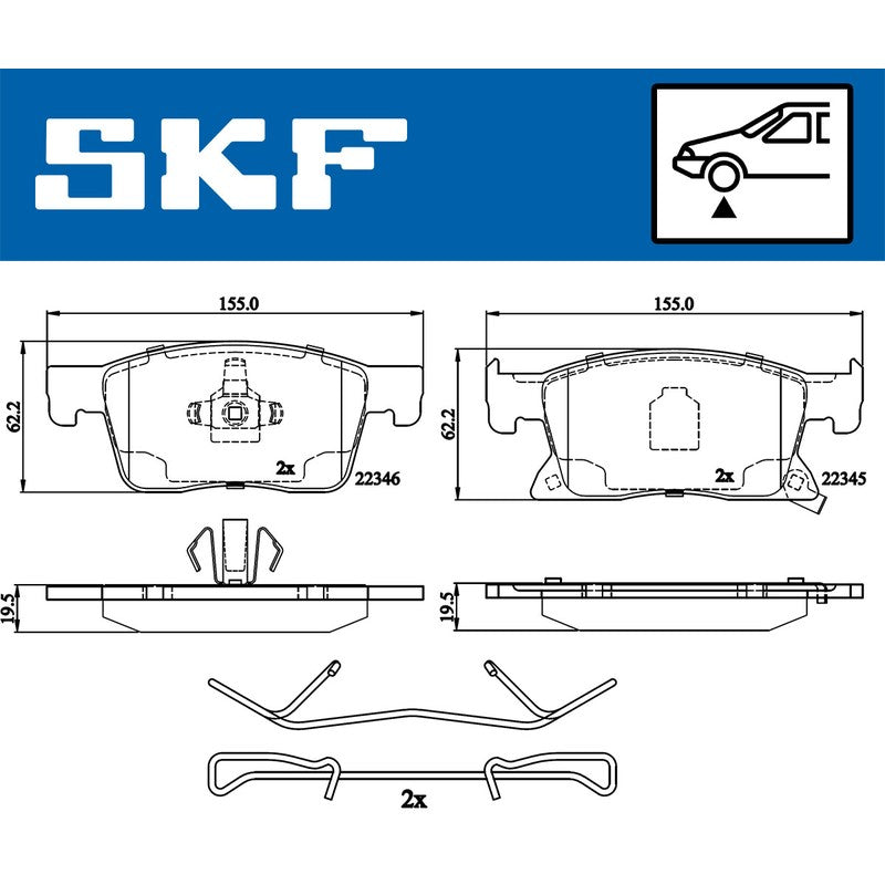 Set placute frana SKF VKBP 80409 A