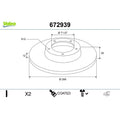 Disc frana VALEO 672939