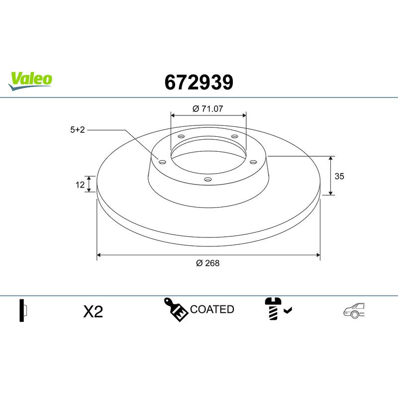 Disc frana VALEO 672939