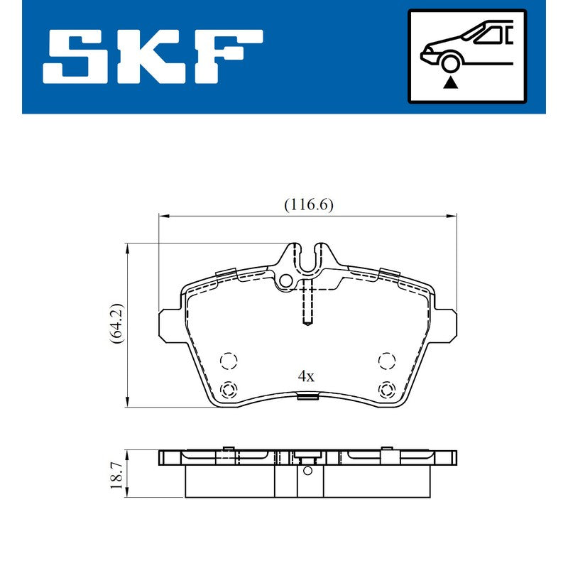 Set placute frana SKF VKBP 80323