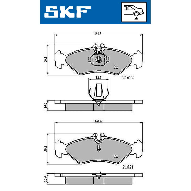 Set placute frana SKF VKBP 90485