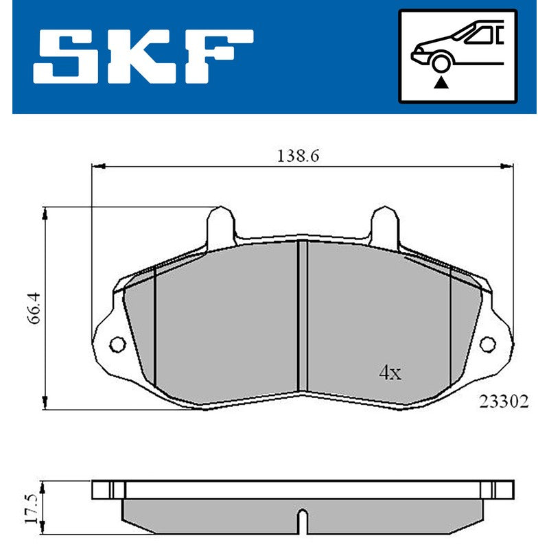 Set placute frana SKF VKBP 80522