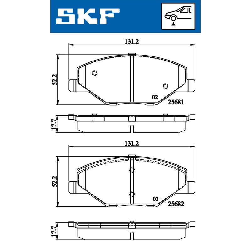 Set placute frana SKF VKBP 80628