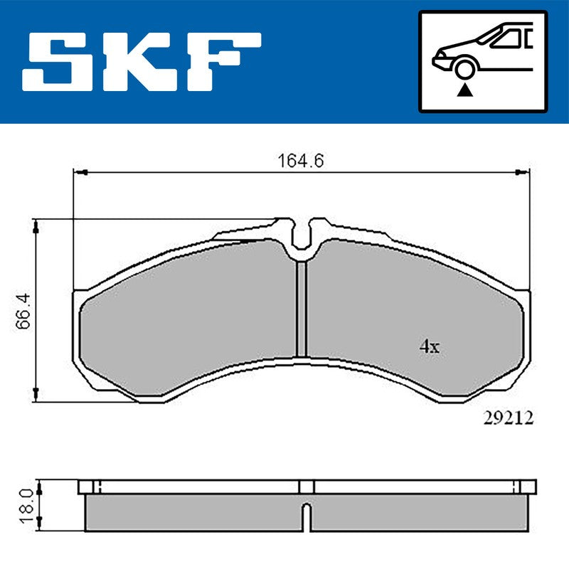 Set placute frana SKF VKBP 80507