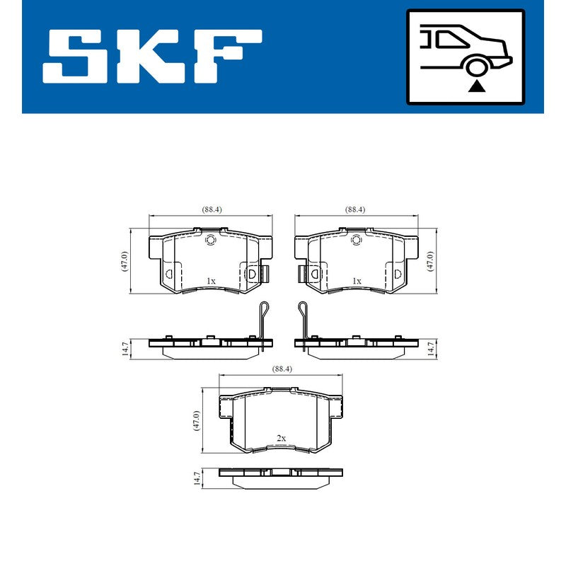 Set placute frana SKF VKBP 90451 A