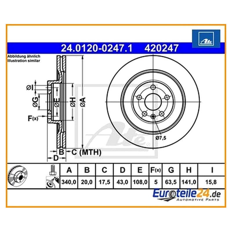 Disc frana ATE 24.0420-0247.1