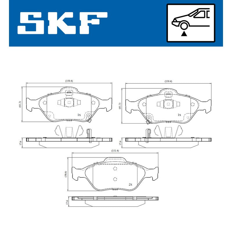 Set placute frana SKF VKBP 80131 A