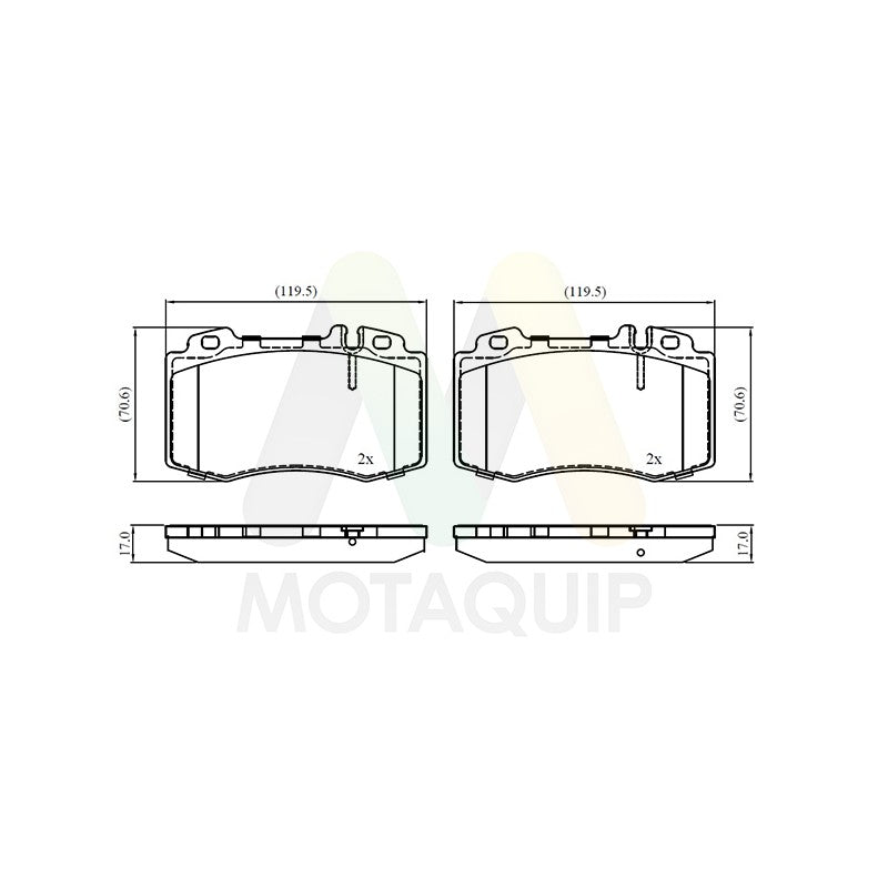 Set placute frana MOTAQUIP LVXL1073