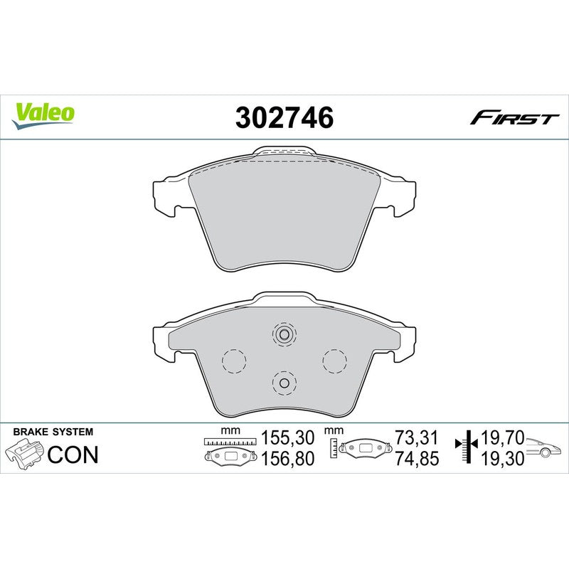 Set placute frana VALEO 302746