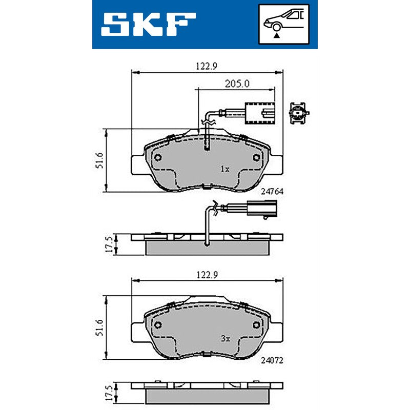 Set placute frana SKF VKBP 80313 E