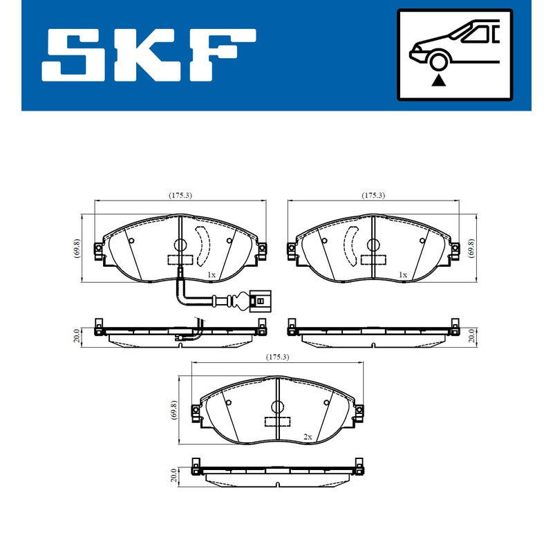 Set placute frana SKF VKBP 80179 E
