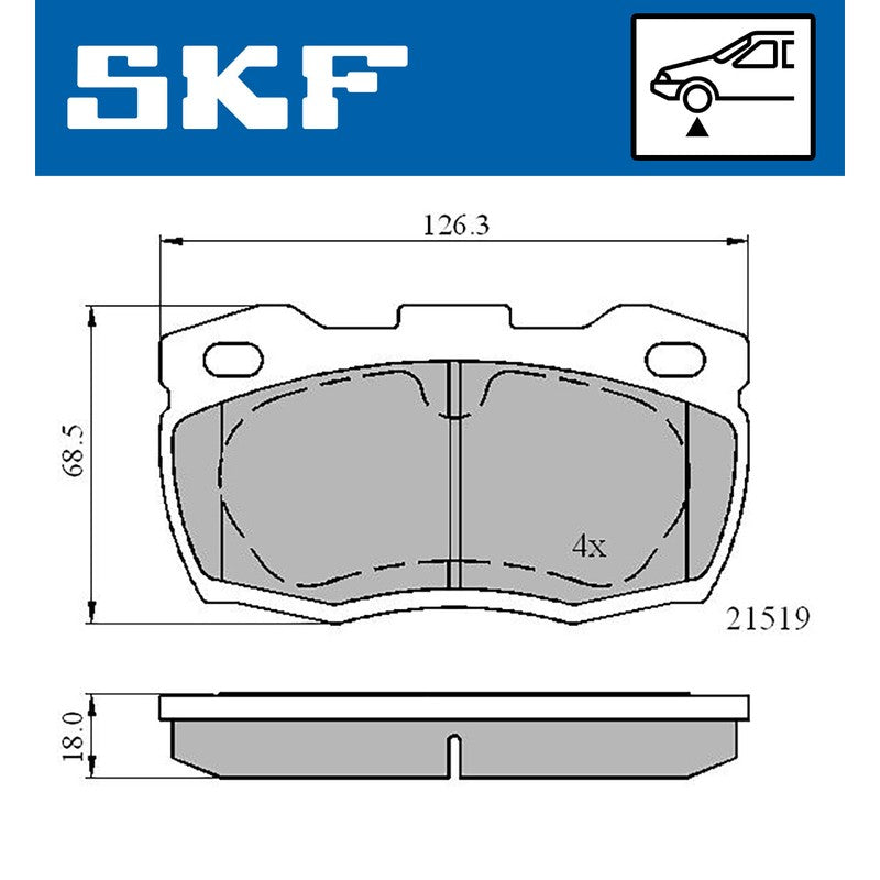 Set placute frana SKF VKBP 80435