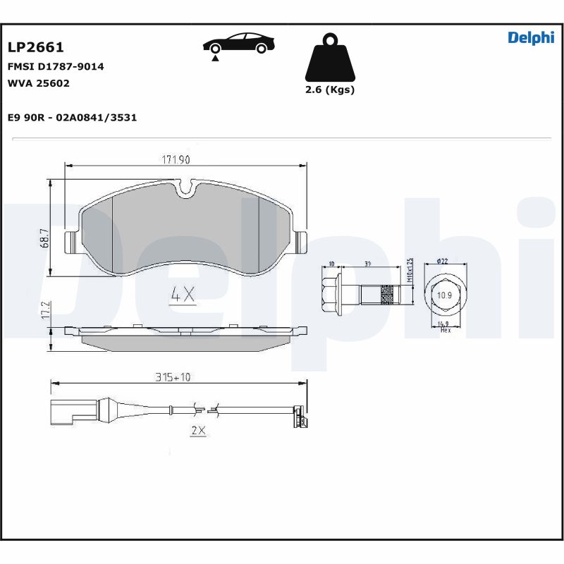 Set placute frana DELPHI LP2661
