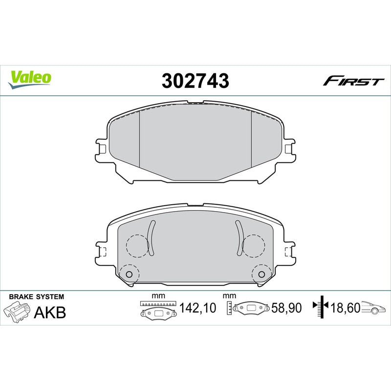 Set placute frana VALEO 302743