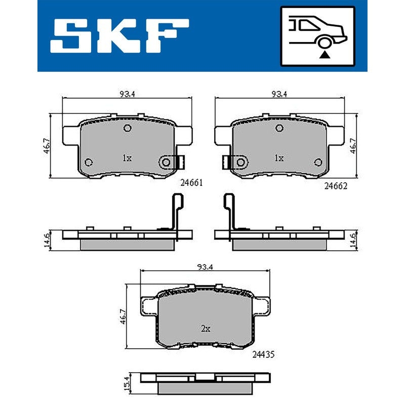 Set placute frana SKF VKBP 90613 A