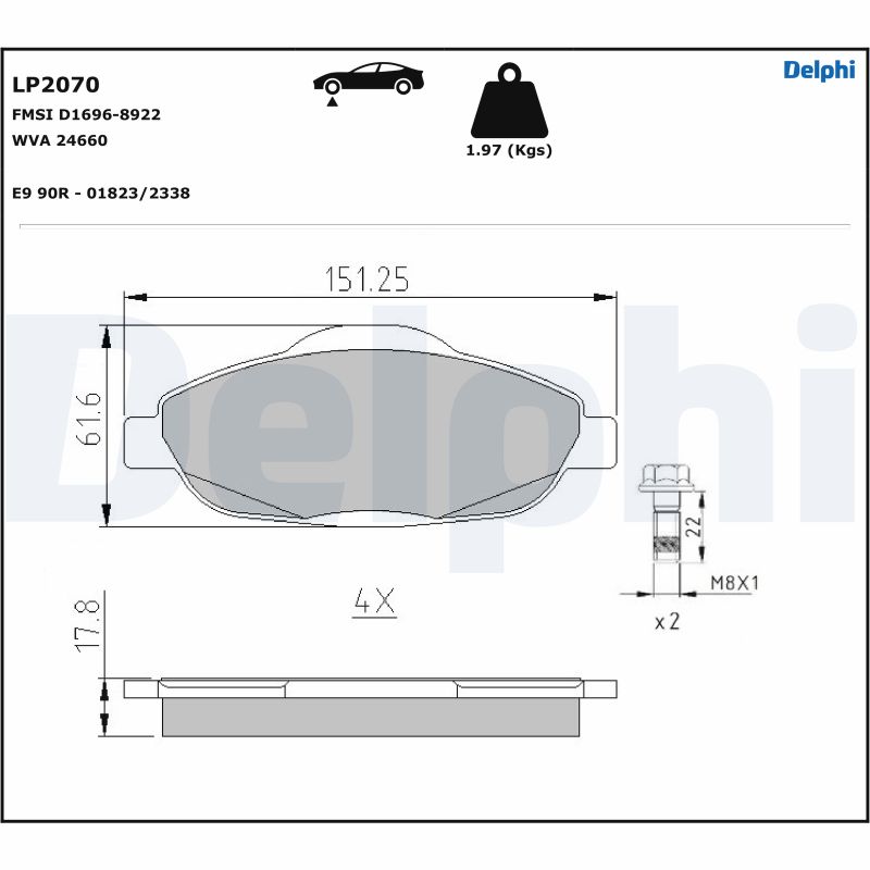 Set placute frana DELPHI LP2070