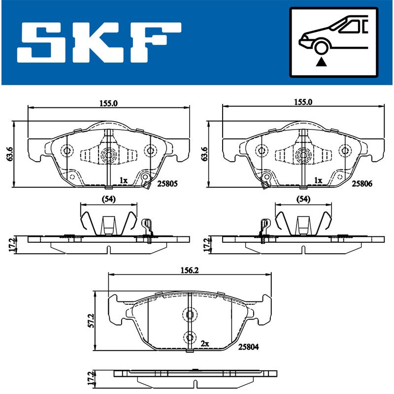 Set placute frana SKF VKBP 80320 A